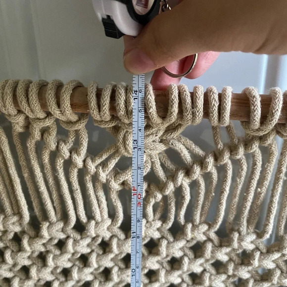 Adorable cream boho macrame hanging piece 38” - Picture 4 of 5